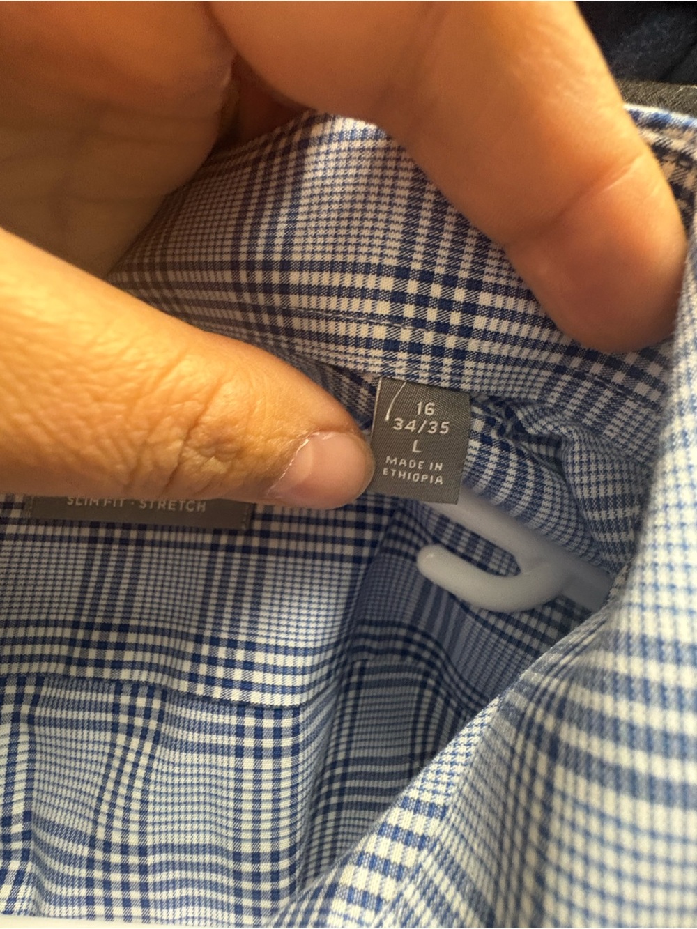 Michael Kors Blue and White Check Dress Shirt